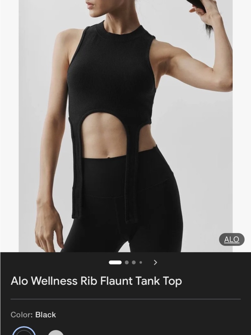 ALO Wellness Ribbed Flaunt Tank Size Small - Picture 6 of 10